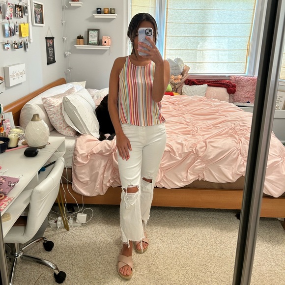 Francesca’s Rainbow Stripes Tank Top - Picture 3 of 6